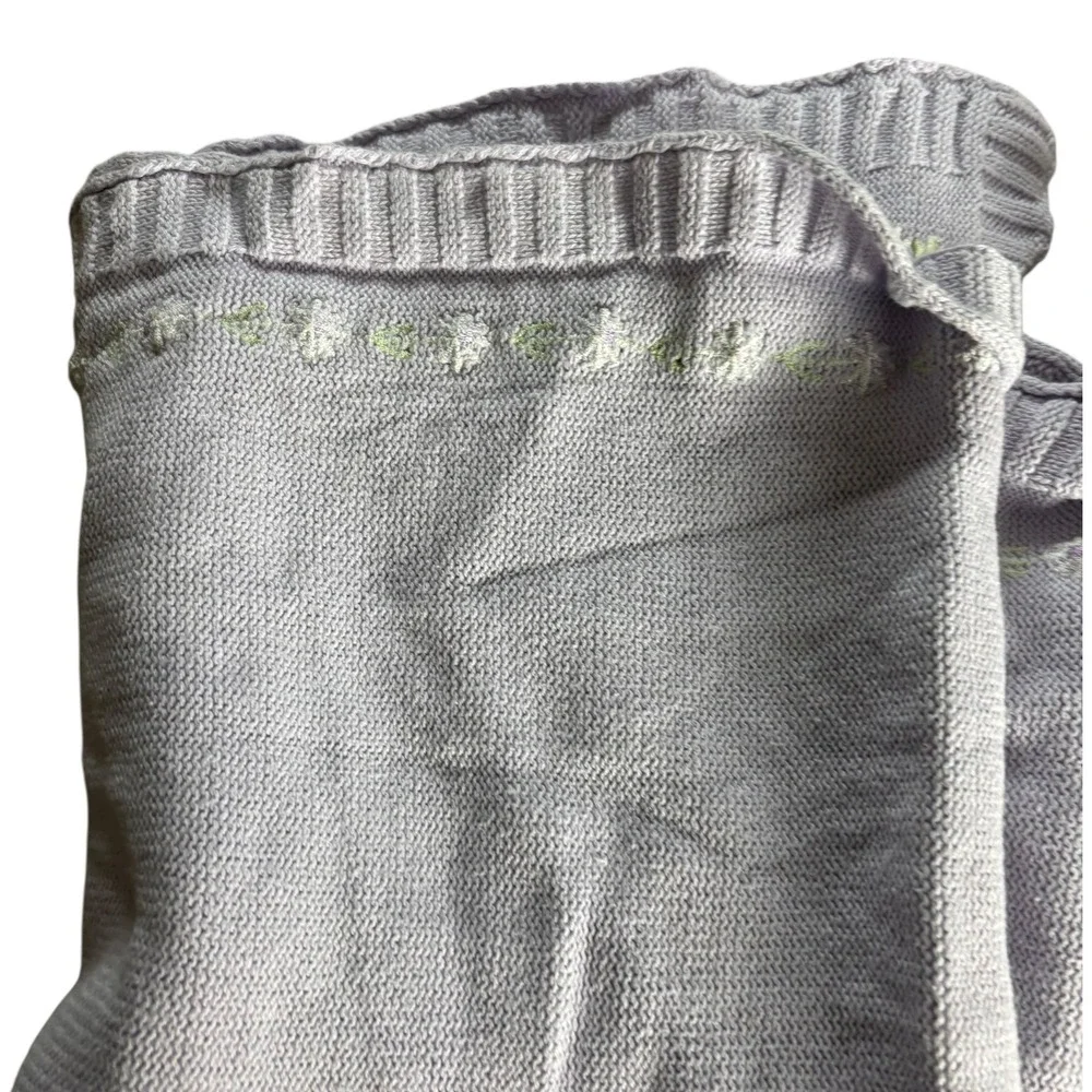 2pc Baby‎ Blanket OS Purple Floral Knit Cottagecore Lightweight